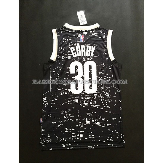 Maillot Lumieres de la ville Golden State Warriors Curry Noir